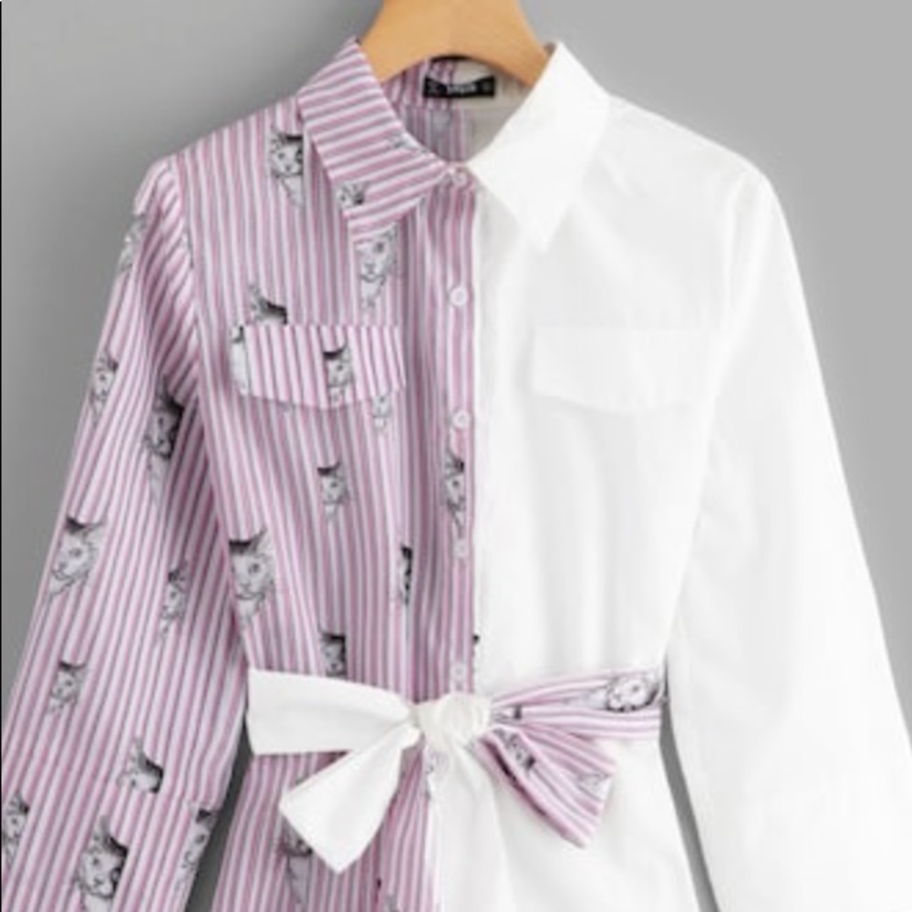 Cat & Stripe button down